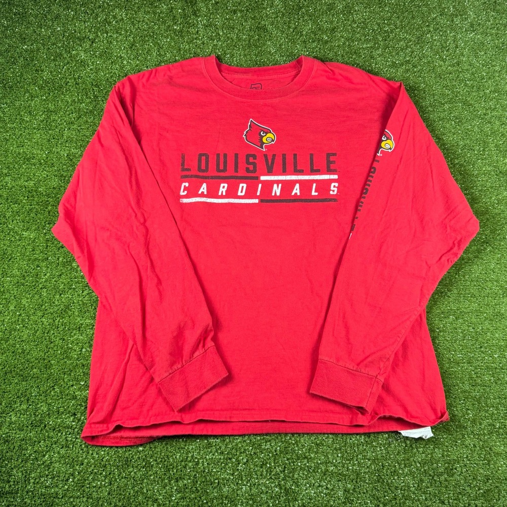 ProEdge Louisville Cardinals Mens XL Red Long Sleeve T-Shirt‎ NCAA Fan Gear